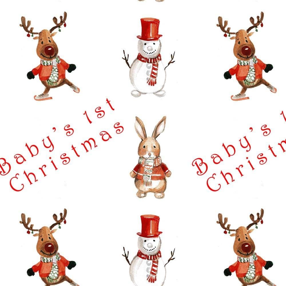 Baby's 1st Christmas Wrapping Paper sheets 4 supplied With Gift Tags Free Delivery 465x672mm 80gms