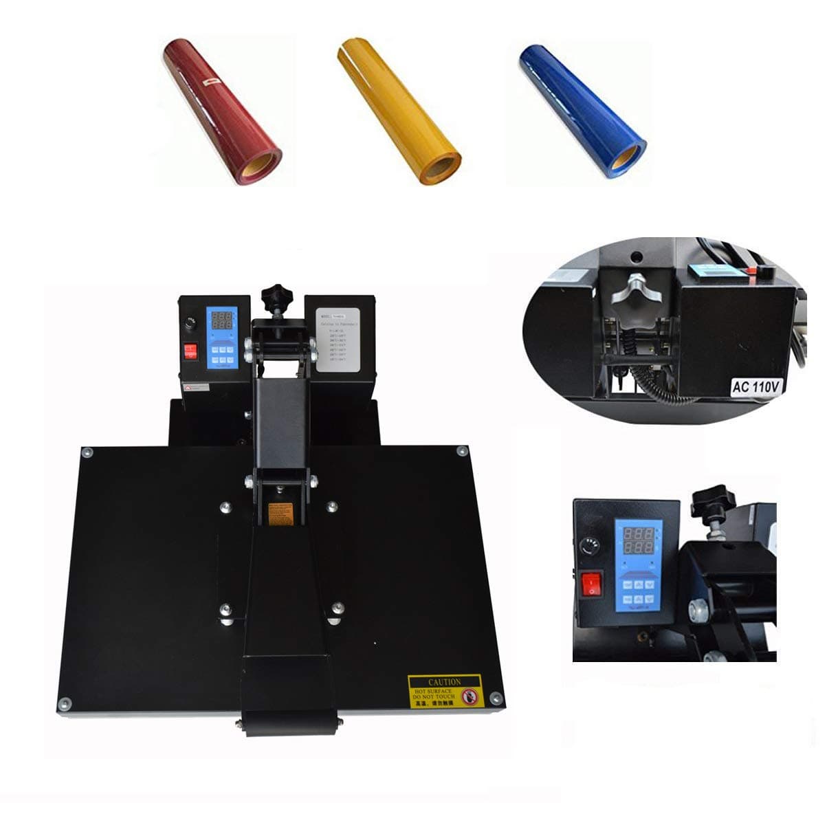 110V TH46DB 16X24 inch Flat Heat Press Machine Digital Display for T-shirts Transfer Printing USA Seller (Item#110202)