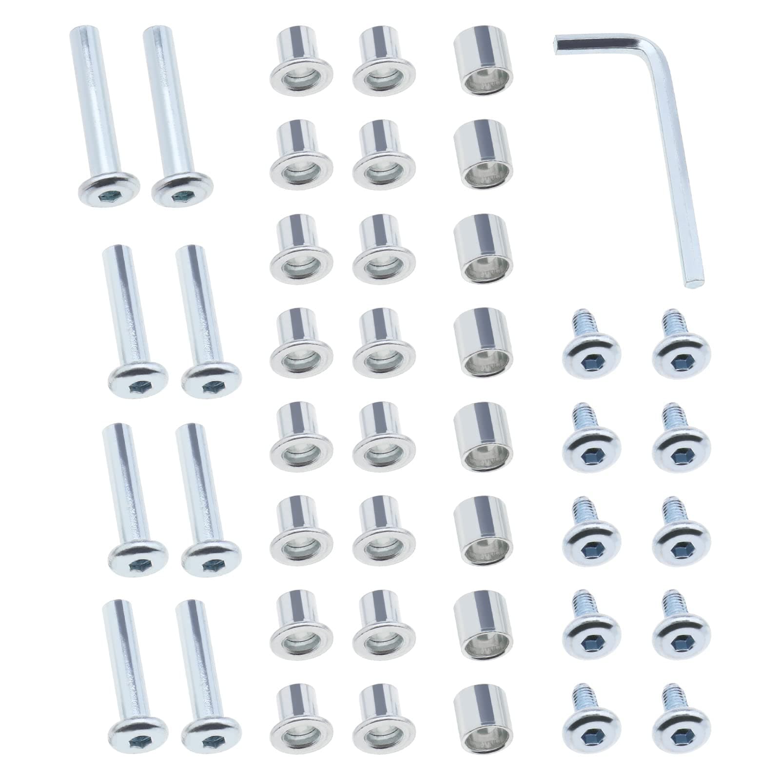 46pcs Inline Skate Replacement Shaft Roller Skate Replacement Accessories Aluminum Alloy Skate Wheel Set Includes Axle & Axles Screws & Wrench & Spacers
