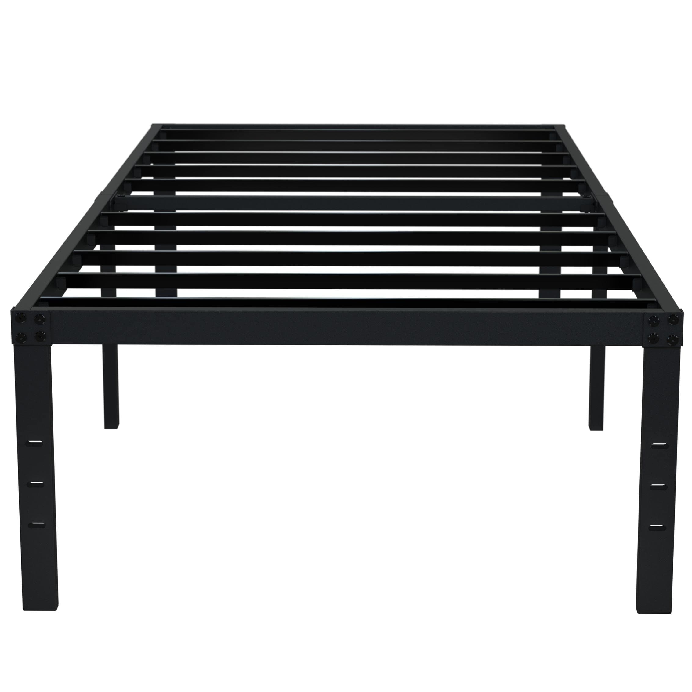 18 Inch Twin XL Bed Frames No Box Spring Needed, Heavy Duty XL Twin Metal Platform Bed Frame with Tall Storage Space, Noise Free, Easy Assembly, Black