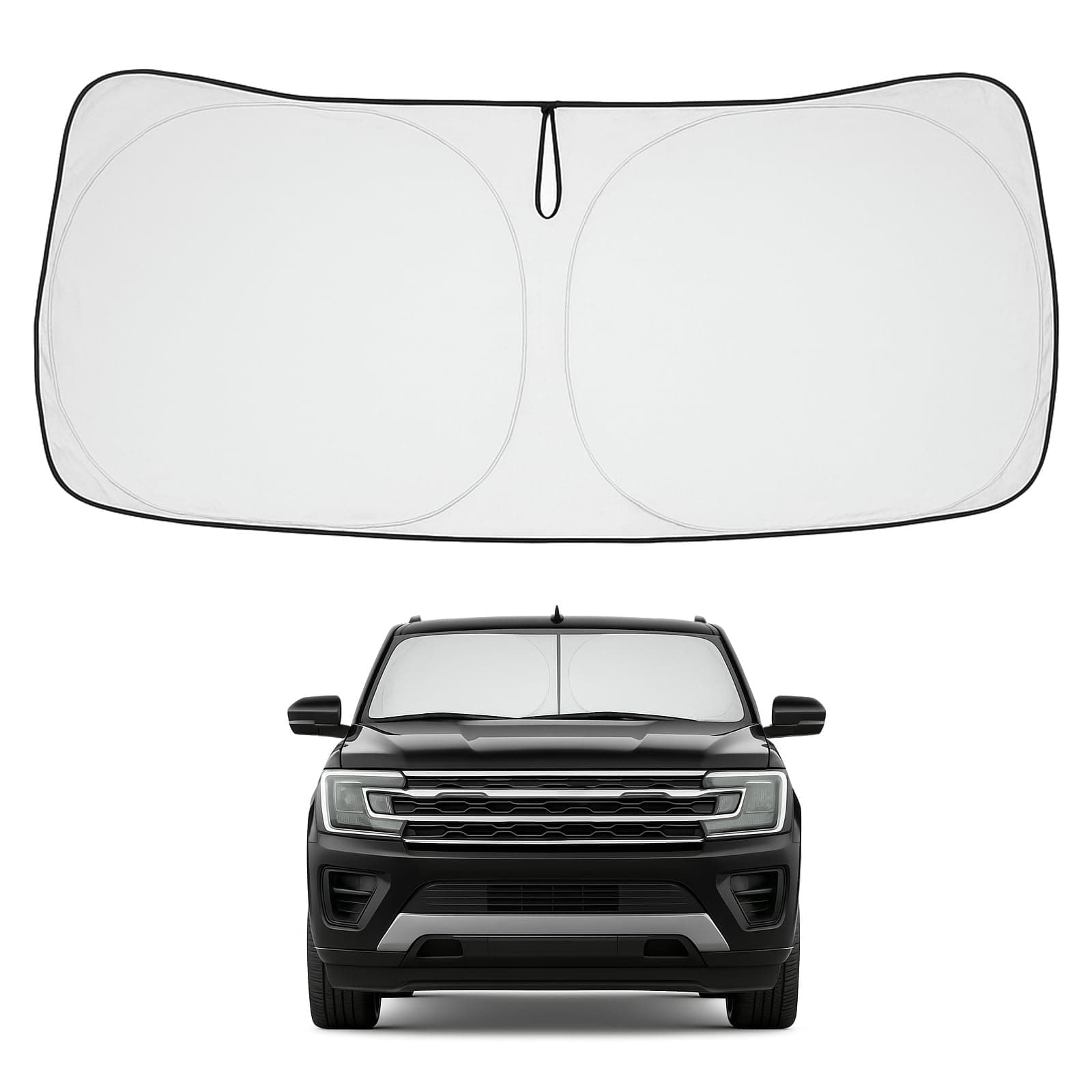 Proadsy 2026 Upgrade Front Windshield Sun Shade Foldable Sunshade Protector Custom Fit 2018-2024 Ford Expedition Accessories