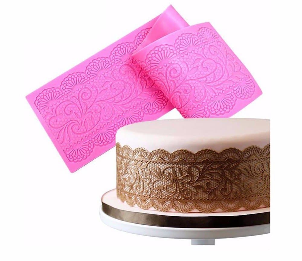 Silicone Lace, Vines & Scrolls Cake Decorating Mold, Decorating Tools for Edible Lace Fondant Mold, Cake Lace Cupcake Mat