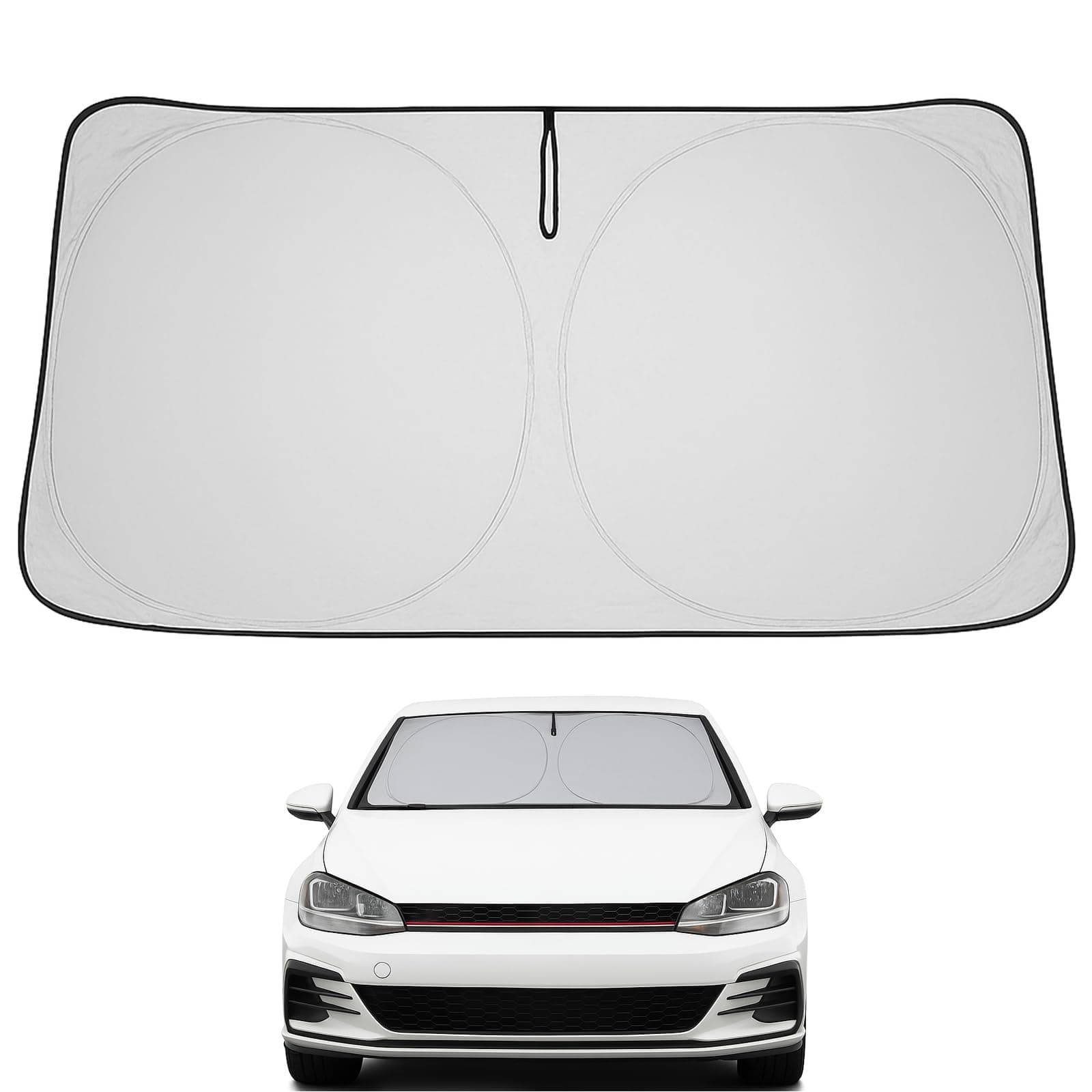 Front Windshield Sun Shade Foldable Sunshade Protector Custom Fit 2015-2021 Volkswagen Golf GTI Accessories 2026 Upgrade