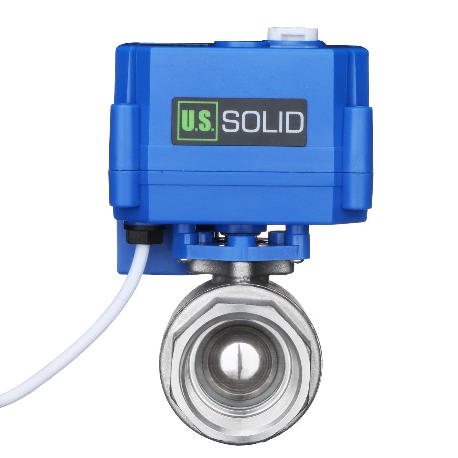 U.S. Solid Motorized Ball Valve- 1" NSF Certified 304SS Ball Valve with Manual Function, Full Port, 9-24V AC/DC and 2 Wire Auto Return Setup