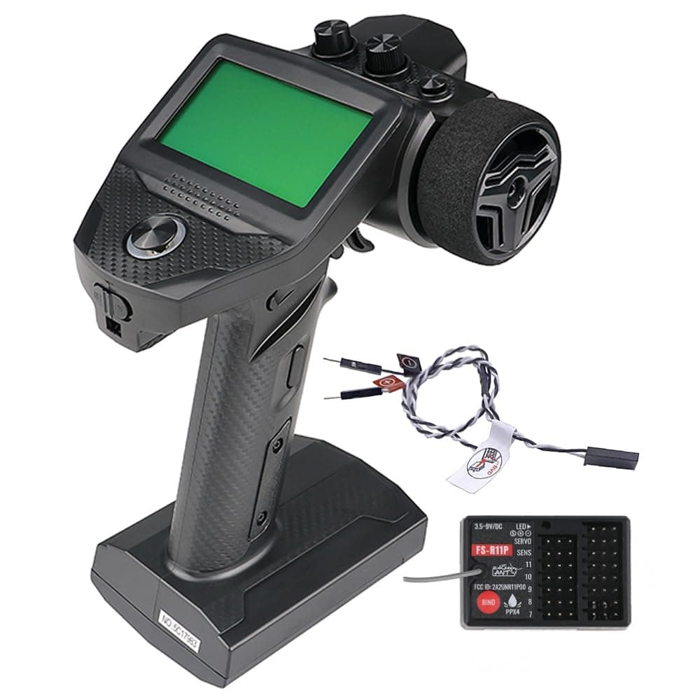 FS-G7P 7 Channels RC Transmitter and FS-R7P Receiver Fly 2.4GHz Sky Surface Remote Controller 20 Models Storage for RC Cars Boats Crawler Buggy