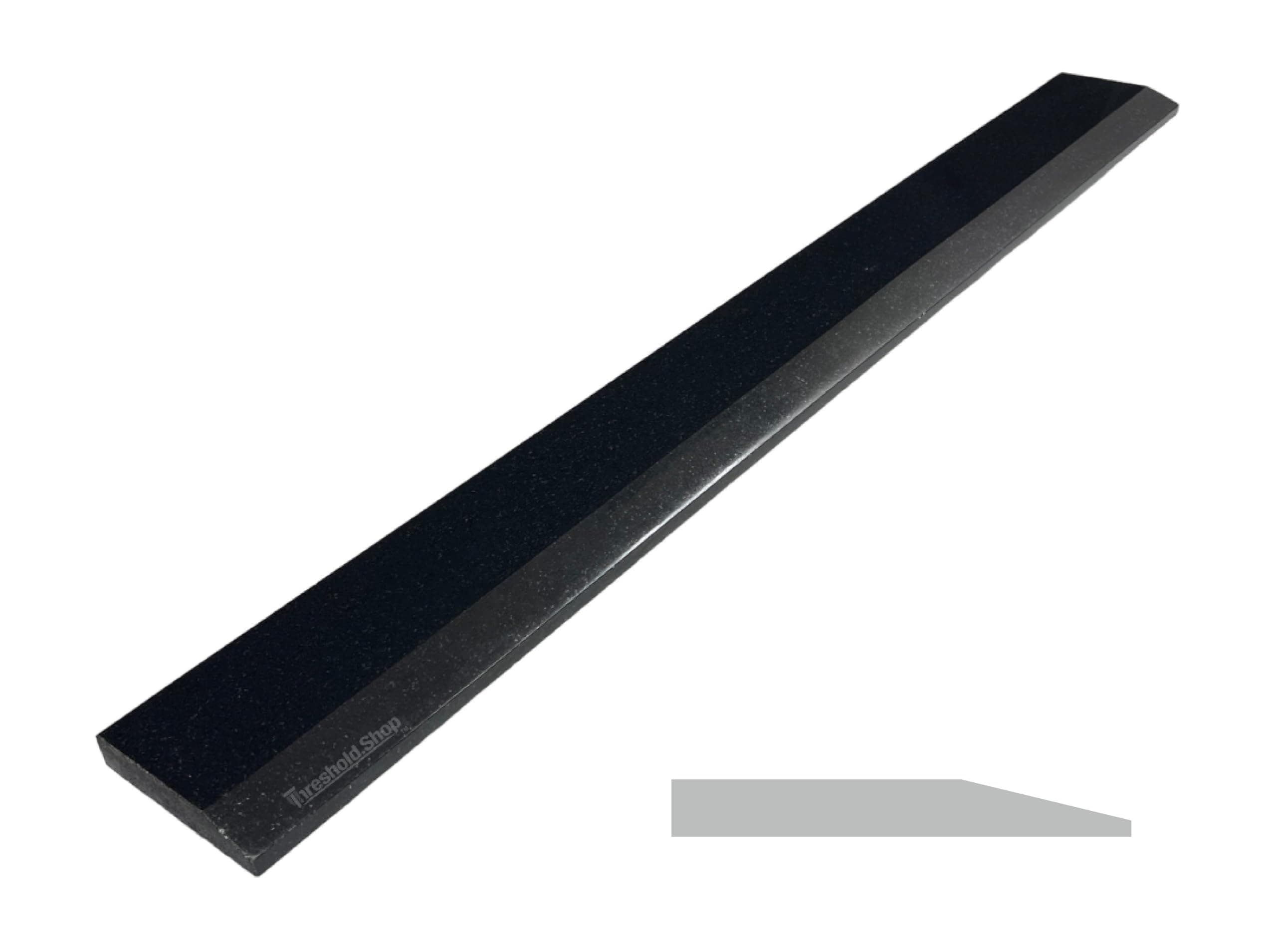 Single Hollywood Absolute Black Polished Granite Threshold for Floor Transitions (5" x 36")