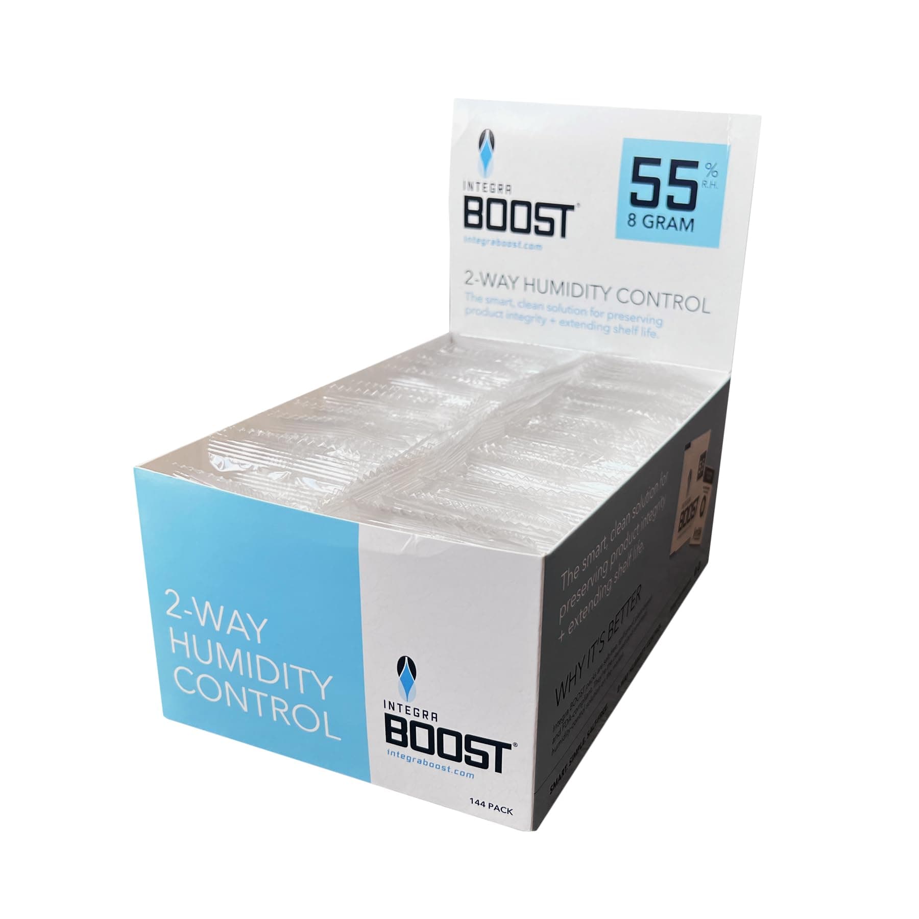Integra BoostRH 2-Way Humidity Control, 55 Percent, 8 Gram (Pack of 144 in Retail Display)