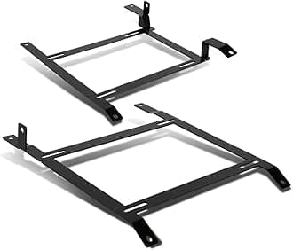 DNA MOTORING SBK-LM-350Z Pair of Low Mount Tensile Steel Seat Brackets Compatible with 350Z 03-09, Black