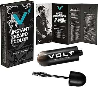 VOLT Grooming Instant Beard Color Single Pack - Smudge and Water Resistant Quick Drying Brush on Color for Beards, Mustaches & Eyebrows - 0.35 Fl Oz (10 ml), Sand (Blonde)
