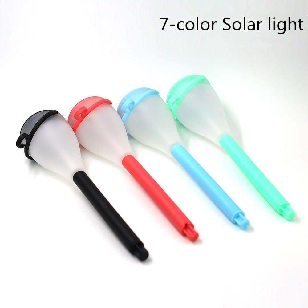 Vaste Solar Path Lights 7 Color Changing Waterproof Solar Lights for Garden Patio Yard Walkway Landscape Lawn Courtyard Tree Home Holiday Christmas Party Wedding Outdoor, 4 Pack (Black/Red/Blue/Green)