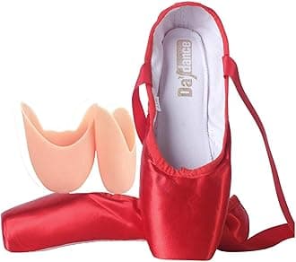 Ballet Pointe Shoes Girls Women Ribbon Ballerina Shoes with Toe Pads