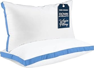 Utopia Bedding Bed Pillows for Sleeping King Size (Blue), Set of 2, Cooling Hotel Quality, Gusseted Pillow for Back, Stomach or Side Sleepers