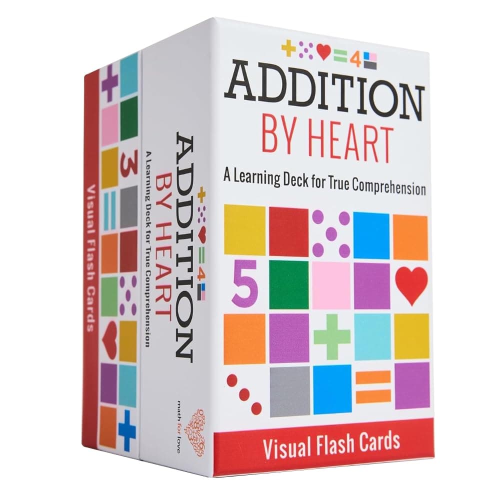 Math for Love Addition by Heart Visual Flash Cards - a Colorful Learning Deck for True Comprehension of Addition Math Facts