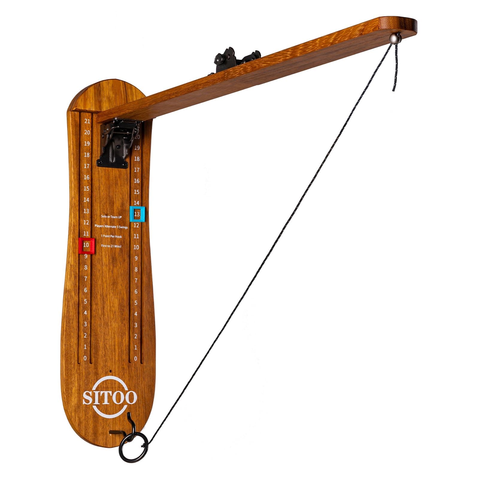 Ring Toss Game for Adults, Outdoors Games, Hook and Ring Game with Foldable Arm