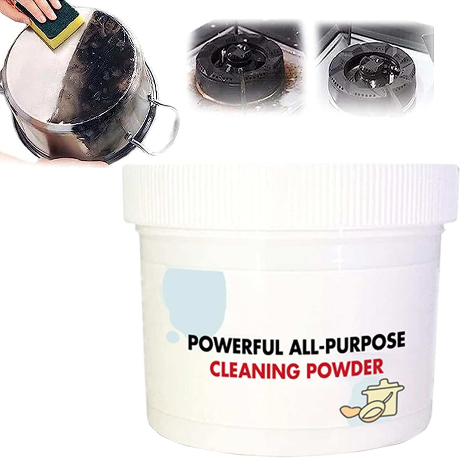 Foam Rust Remover Powder,Kitchen All-Purpose Cleaning Powder,Kitchen Instant Cleaning Powder,All-Purpose Household Cleaners,Soak To Clean Greasy Dirt,Polishing Lasting Shiny for Kitchen(1pcs)