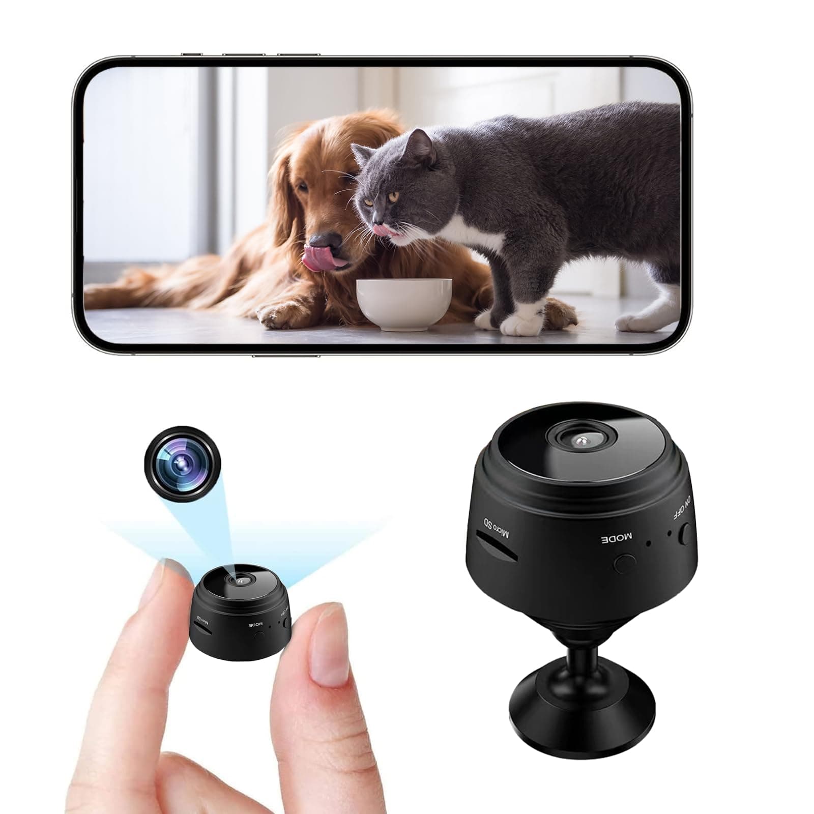 ZMDCAM Hidden Spy Camera for Home Use, Mini Security Wireless WiFi Camera, HD 1080P Indoor/Outdoor Night Vision Nanny Cam for Baby, Pets, Compatible with Smartphone, Tablets(Video Only)
