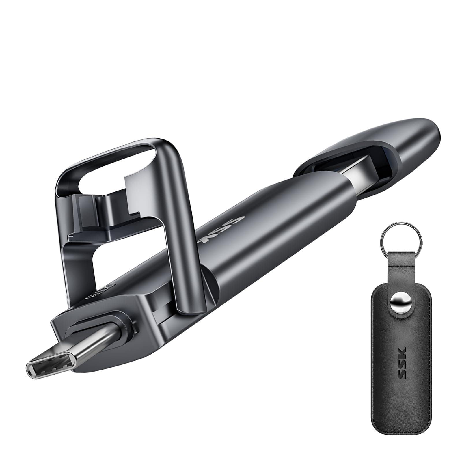 SSK 2TB External SSD Up to 550MB/s, Fast Speed Dual Flash Drive Type C+ USB A 3.2 Gen 2 External Solid State Drive, Memory Stick Data Storage for Windows/Mac/iPhone 15/Android Phone/PS4