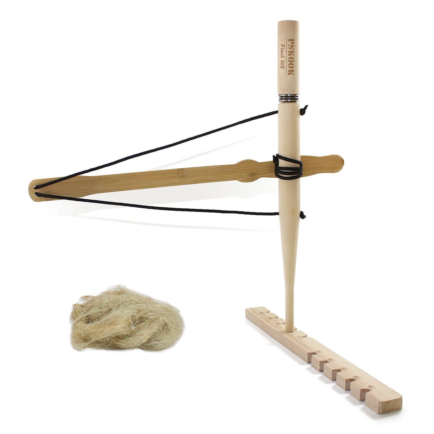 PSKOOK Bow Drill Kit Fire Starter, Primitive Wood, Survival Practice Friction Fire Tool for Scout Outdoor Activity Teaching, Outward Bound Training, Wildness Survival Beginner