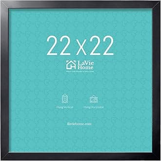 LaVie Home 22 x 22 Picture Frame, Square Poster Frame with High Definition Plexiglass, Horizontal or Vertical Wall Gallery Poster Frames Suitable for Photos, Artworks, Posters,Puzzle, Black 1pc