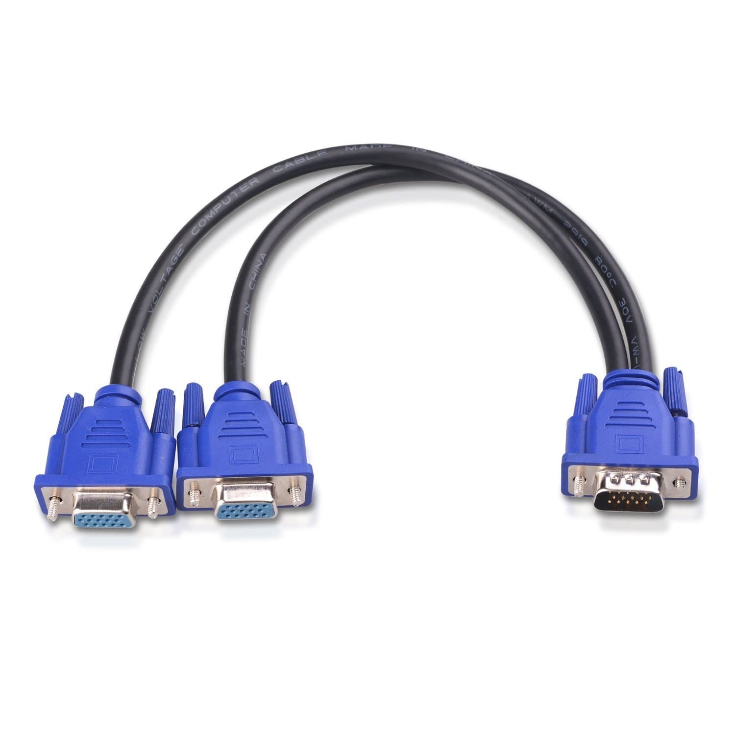 1ft VGA Splitter Cable - Mirror Display Only (No Extension), Supports Full HD 1080P VGA Y Cable for Screen Duplication