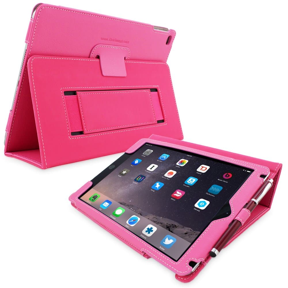 Snugg iPad 3 & 4 Case - Smart Cover with Flip Stand & Lifetime Guarantee (Hot Pink Leather) for Apple iPad 3 and 4