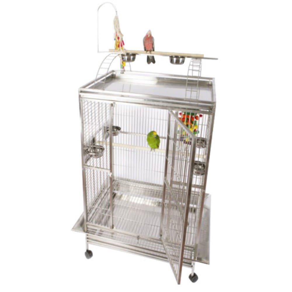 A&E Cage 8004030 Black Play Top Bird Cage with 1" Bar Spacing, 40" x 30"
