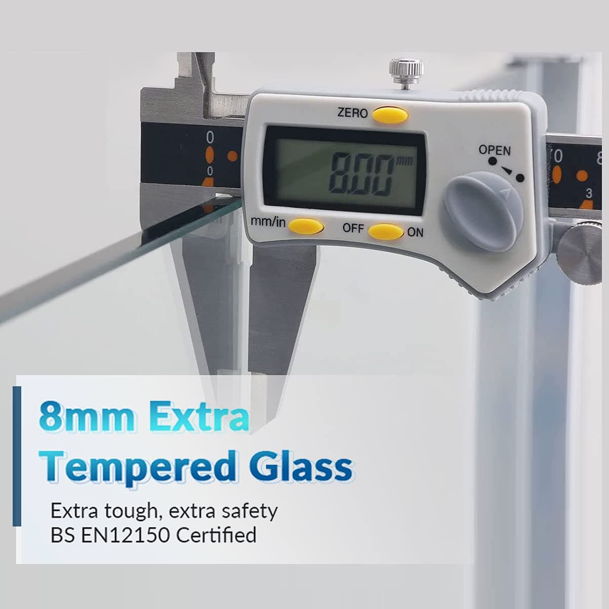 ELEGANT 700mm Frameless Wet Room Shower Screen Panel 8mm Easy Clean Glass Walk in Shower Enclosure with 300mm Return Panel and Support Bar