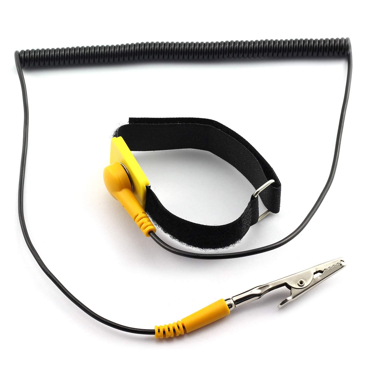 1-Pack ESD Wrist Strap Adjustable Anti Static Bracelet with Grounding Wire Electrostatic Discharge Bands Static-Release Wristband with Clip