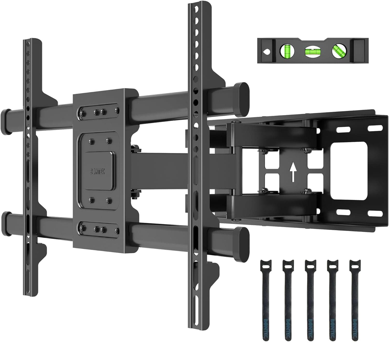 TV Wall Bracket for 32-85 Inch LED LCD, Full Motion Swivel Tilt TV Wall Mount, Heavy Duty Dual Arms up to 60kg, Max VESA 600x400mm, Universal TV Mount with Bubble Level and Cable Ties