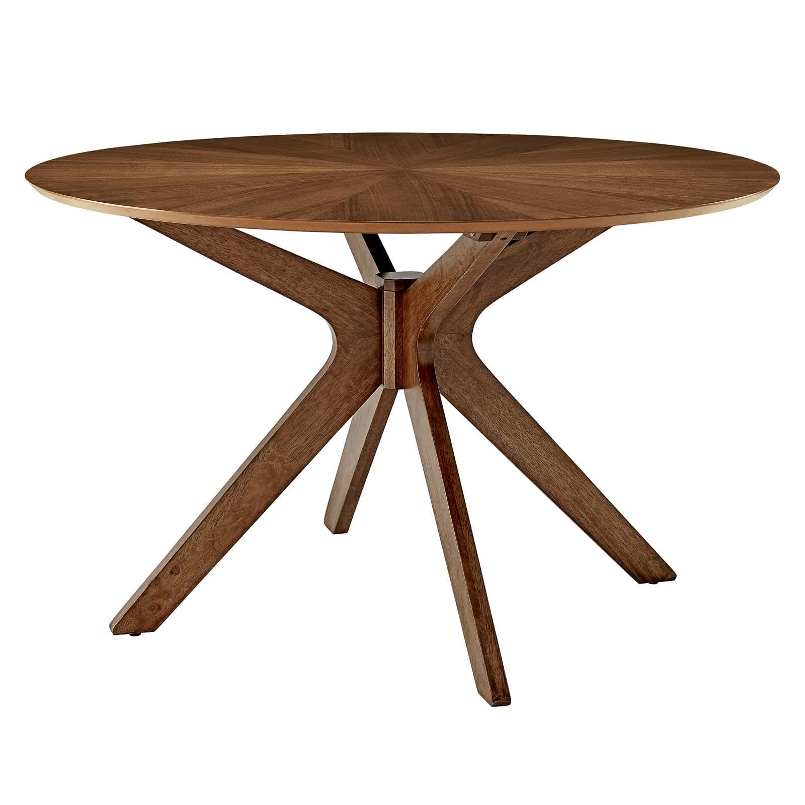 Crossroads 47" Round Wood Dining Table, Walnut