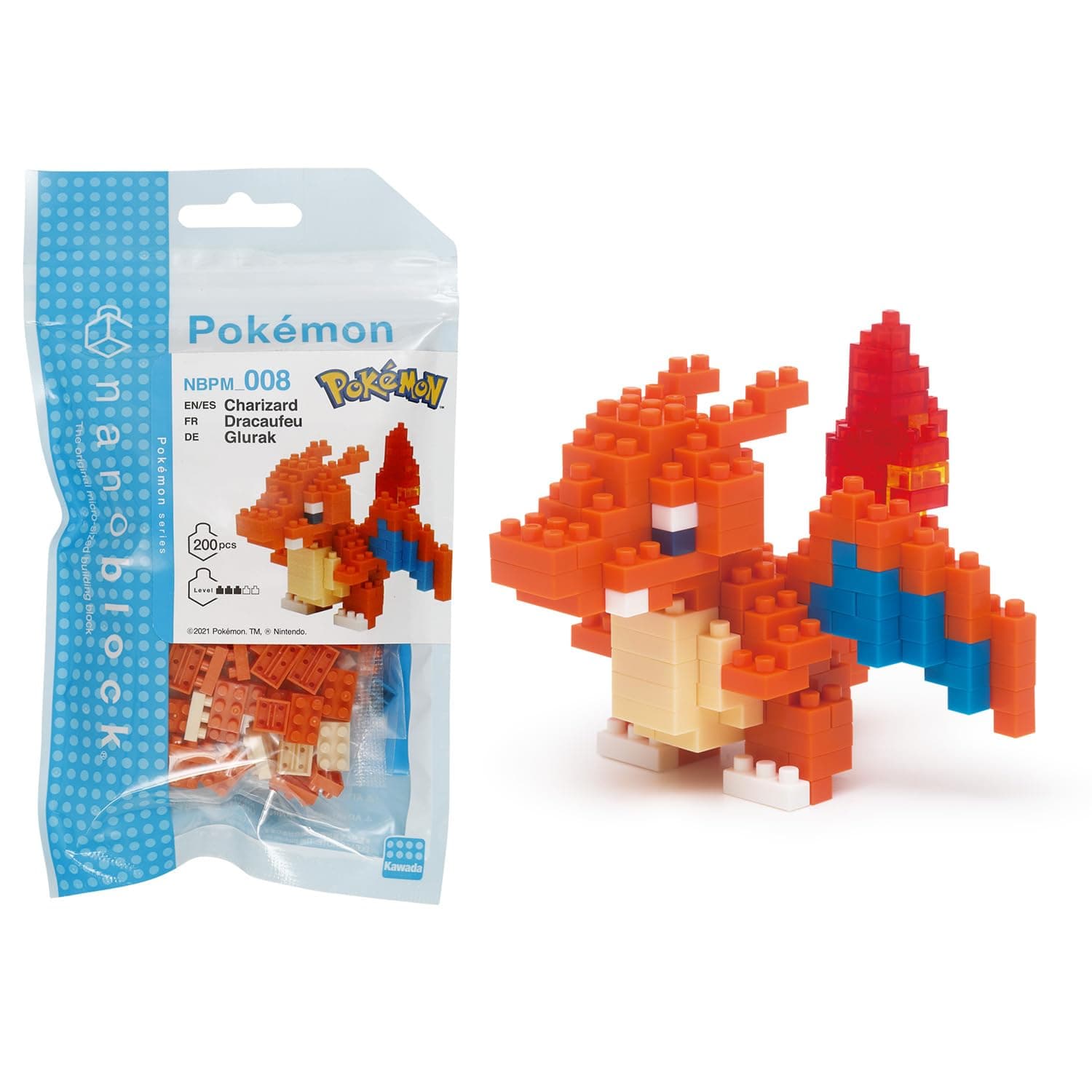 nanoblock NBPM008 Pokemon Charizard, Colourful, Bandai