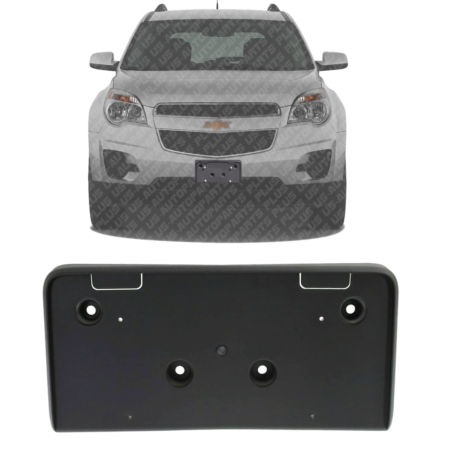 New Front License Plate Bracket Textured Direct Replacement for Chevrolet Equinox 2010-2015 25798733 GM1068134