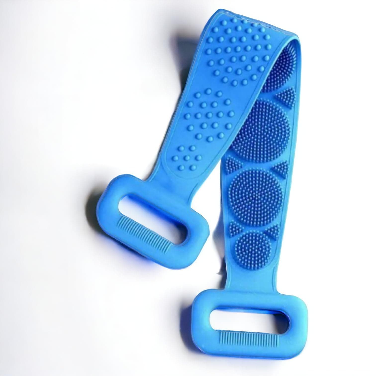 KRISHTAL TRADING Silicone Body Back Scrubber Double Side Bathing Brush for Skin Deep Cleaning Massage, Dead Skin Removal Exfoliating Belt for Shower, Easy to Clean