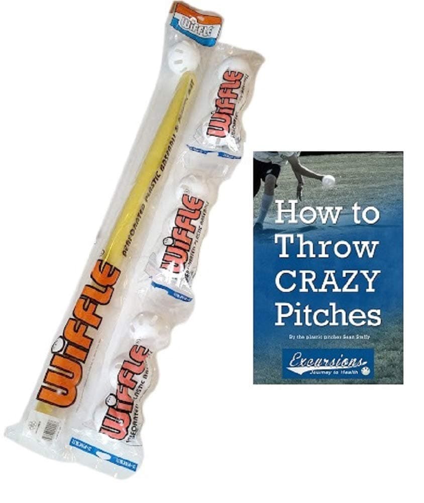 Ball and Bat Set Combo with Pitching Guide - 10 Wiffle® Balls 1 Bat and How to Pitch Pamphlet