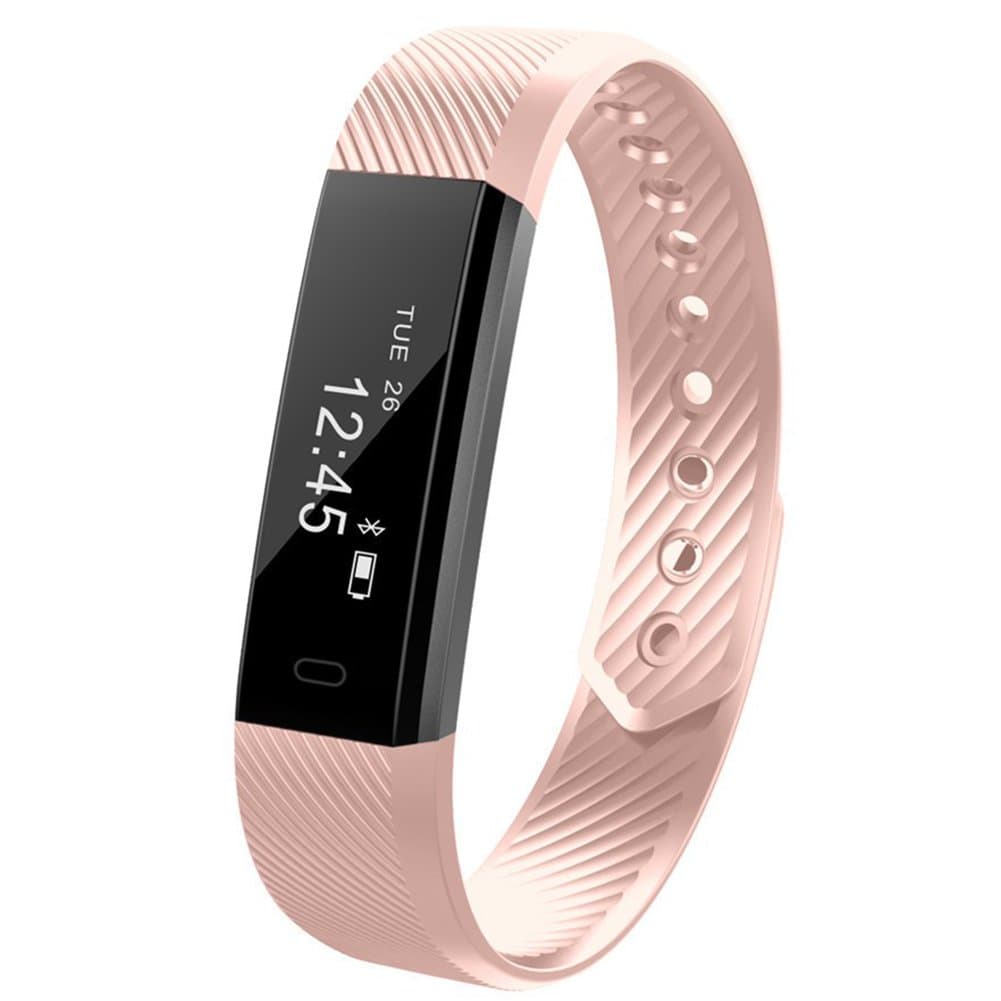 HOTSO Fitness Tracker Watch, Activity Tracker with Slim Touch Screen Wristbands, Waterproof Wearable Pedometer Sleep Monitor Smartwatch for Kids Women Lady Adults, Pink