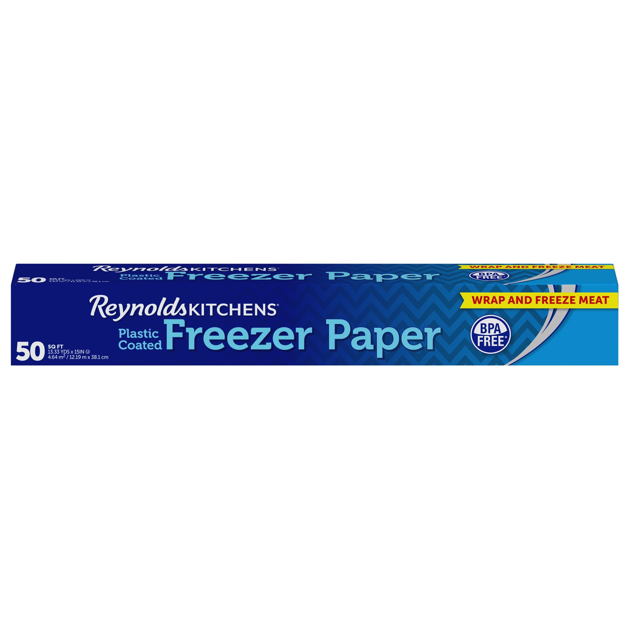 Freezer Paper, Plastic Coated, 50 Sq Ft - White