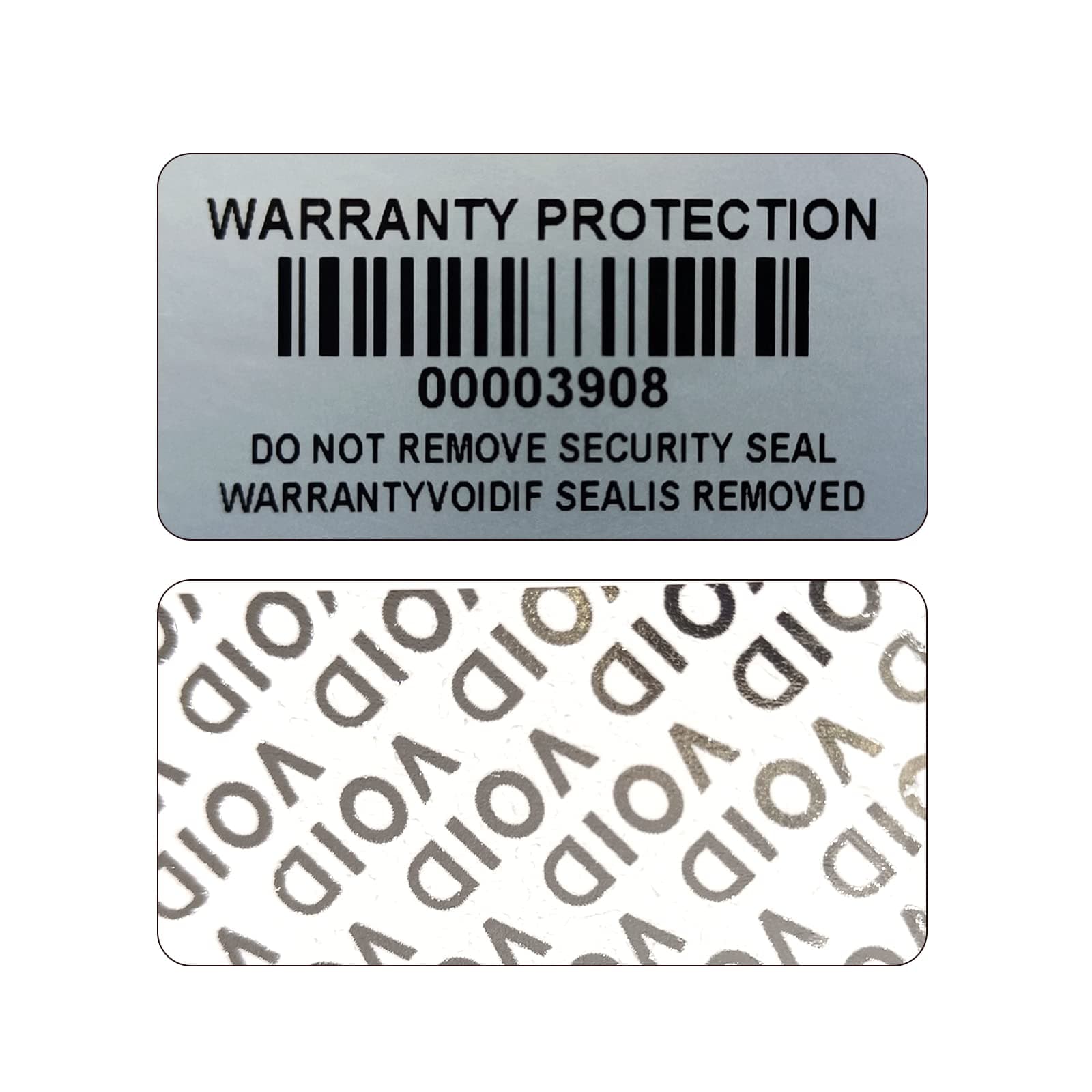 120pcs Tamper Evident Barcode Stickers with Individual Serial Number Security Guarantee Invalid Sticker, Package Seal Label (4x2cm, Silver)