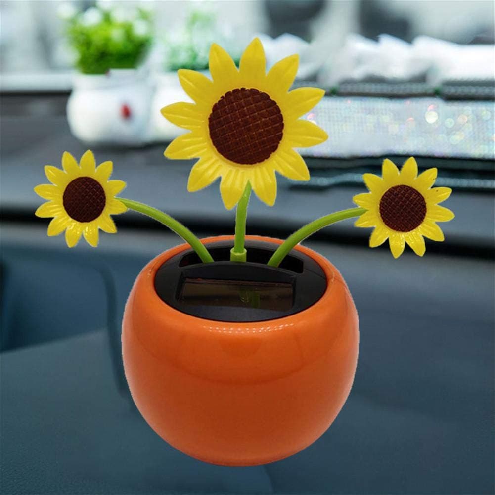 Solar Powered Shaking Head Dancing Flower Toy For Car Dashboard Decor Automatic Kid's Gift Sunflower Interior Display Decoration Ornament Home Swinging Happy Office Desk Swing Auto Dance Toys Decorati