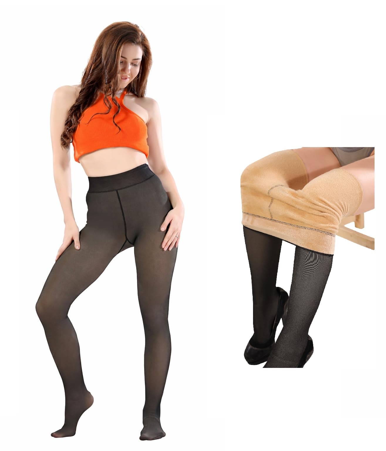 Thermal Translucent Woolen Fleece Legging