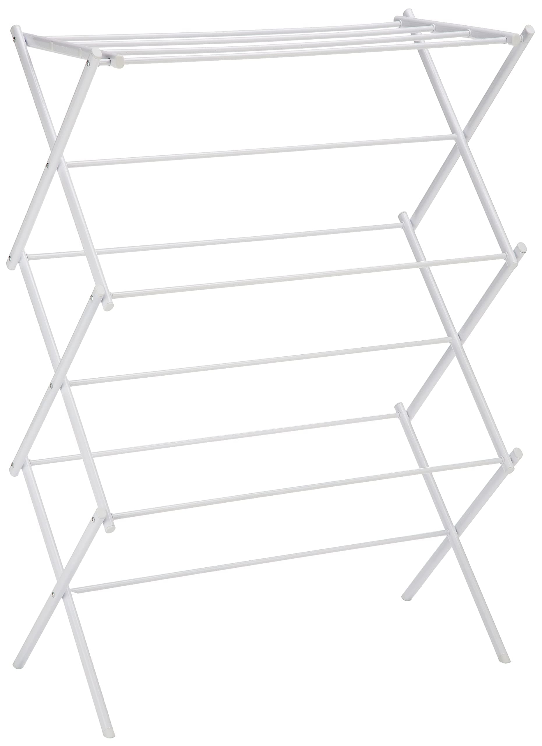 Amazon Basics Foldable Laundry Rack for Air Drying Clothing - 105.9 x 74.9 x 36.8 centimeters, White