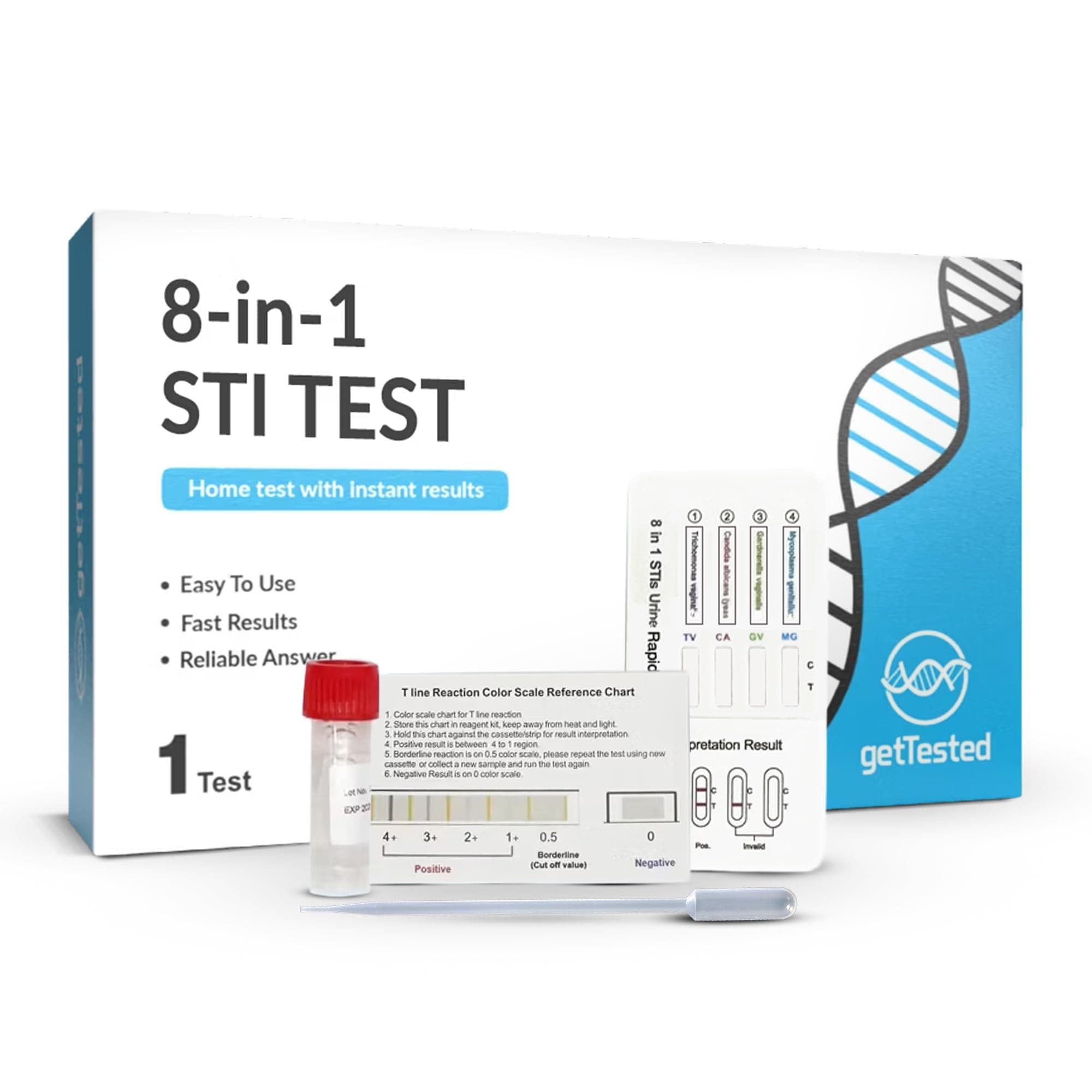 8 in 1 STI Test kit (1 Test) screening for Eight Common infections, Including...