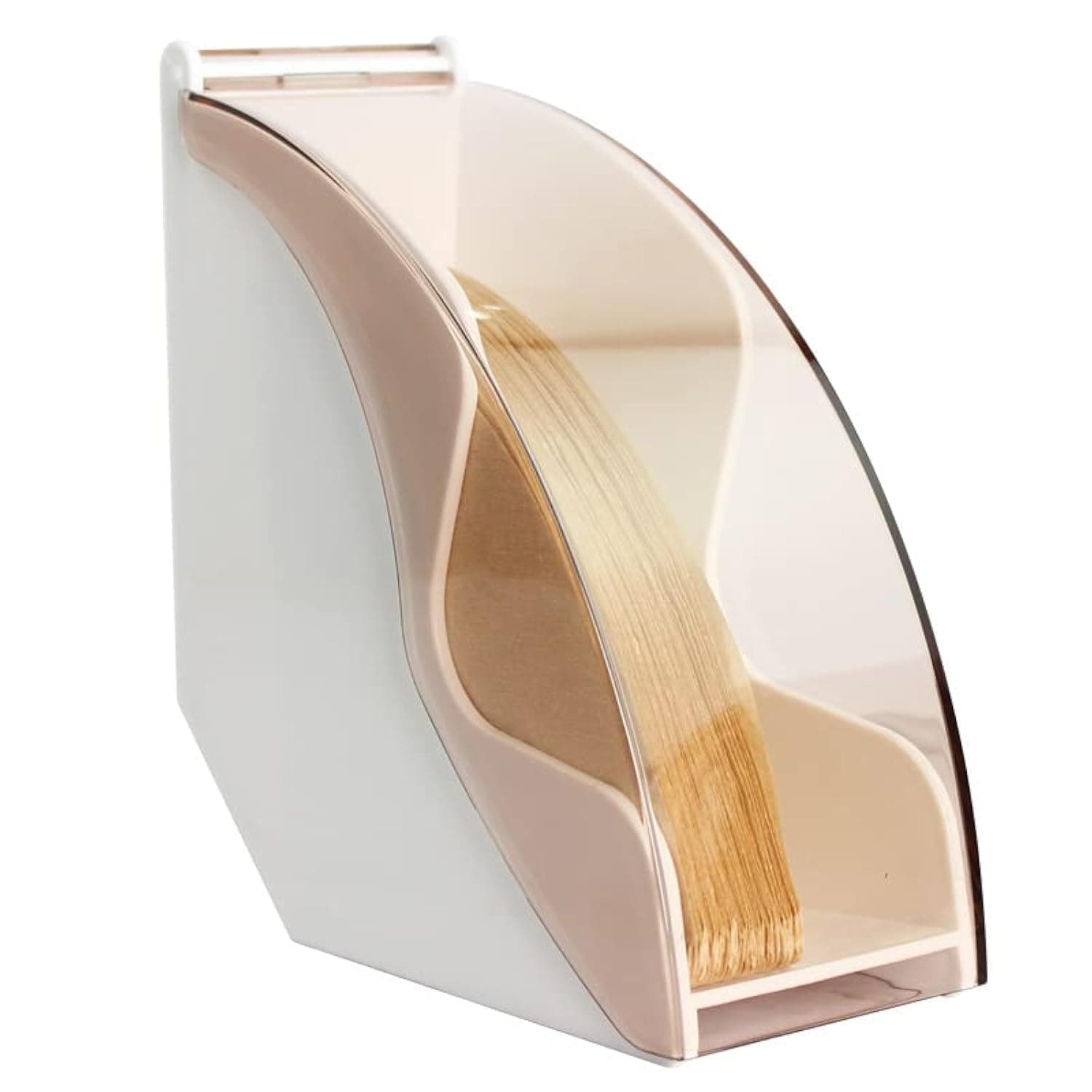 Lonimia Coffee Filter Paper Holder,Cone Filter Paper Box with Dustproof Coffee Filter Dispenser Container Storage Rack Dust Proof Countertop Dispenser Stand (white)