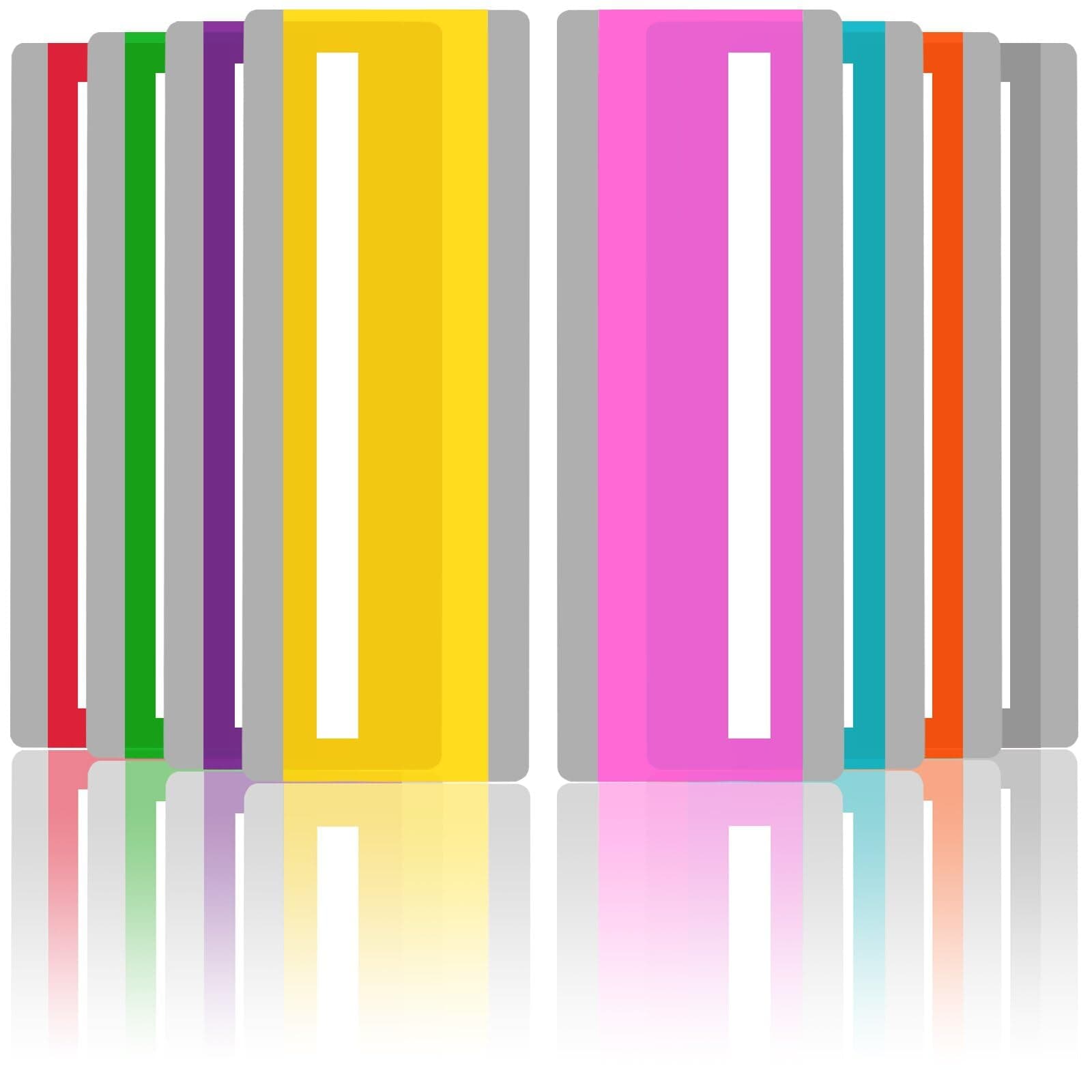 16 Pieces Guided Reading Strips Colored Highlight Strips Overlays Reading Bookmark Reading Line Trackers for Kids Dyslexia Reading Strips Student Reading Tools (Mixed Colors)