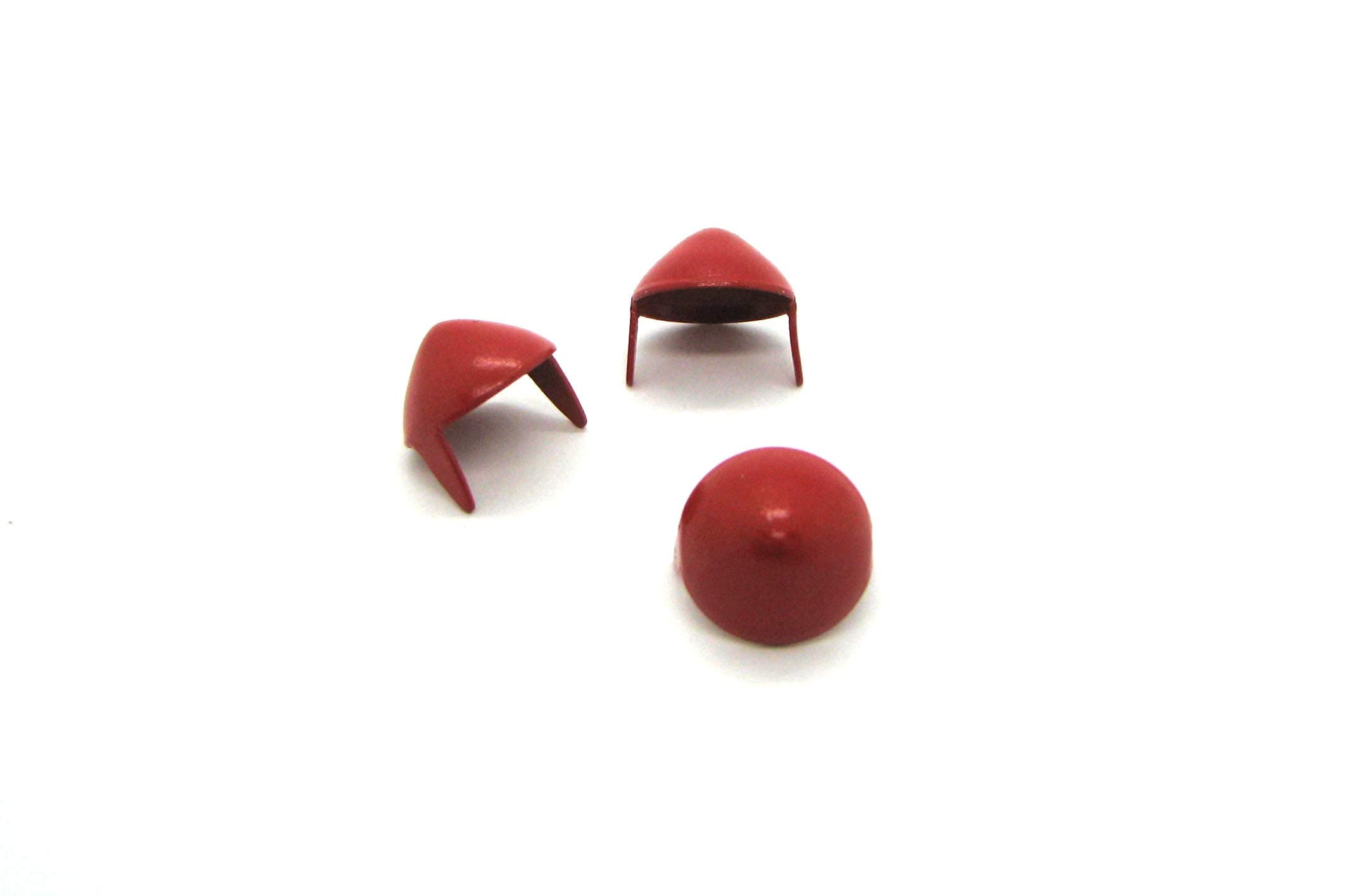 Cone Studs - Size 13 - Ideally Used for Denim and Leather Work - Classic Two-Prong Studs - Red Colored - Pack of 100 Studs and Spikes