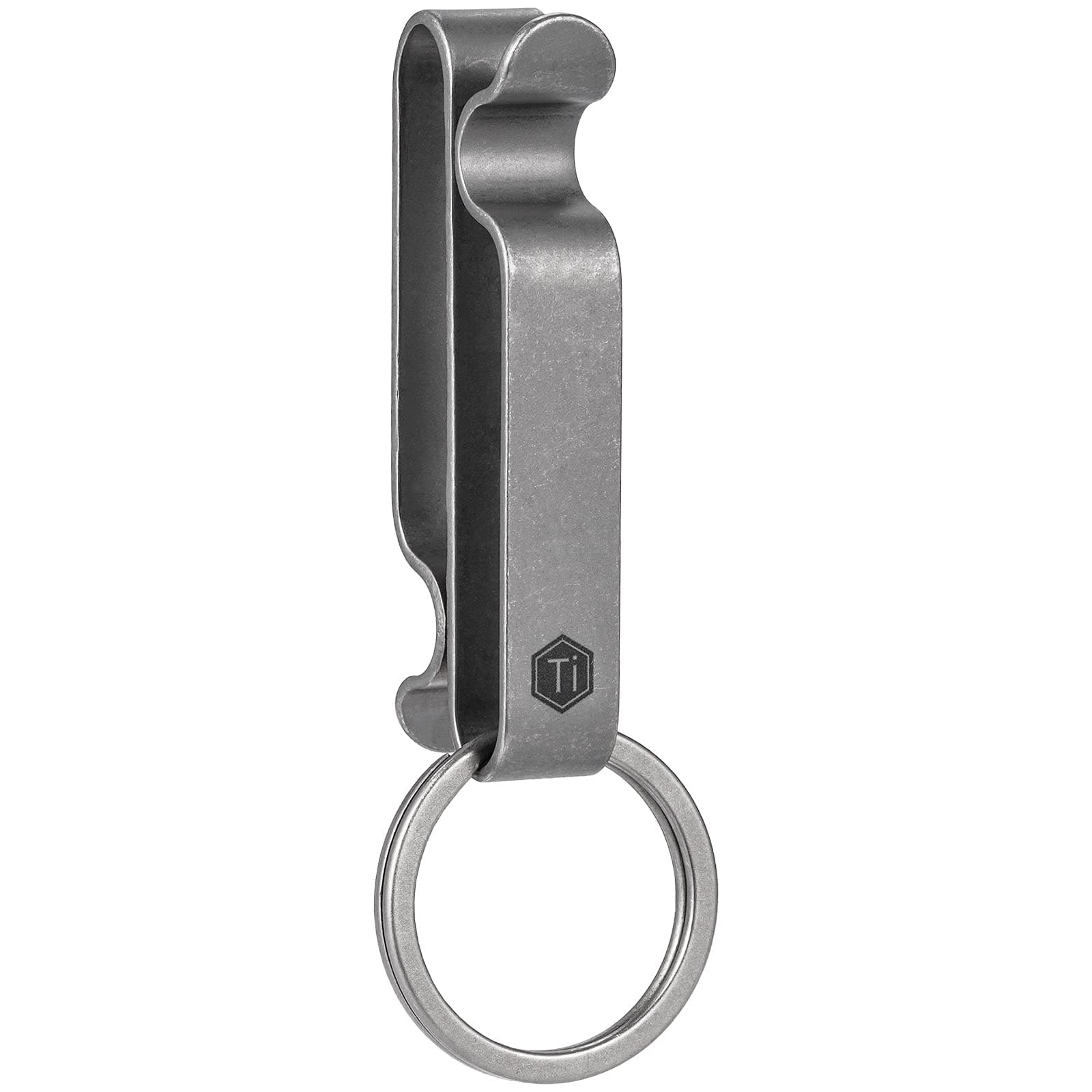 KM00 Titanium Belt Loop Keychain Clip Double Side Quick Release Key Holder with Detachable Key Ring