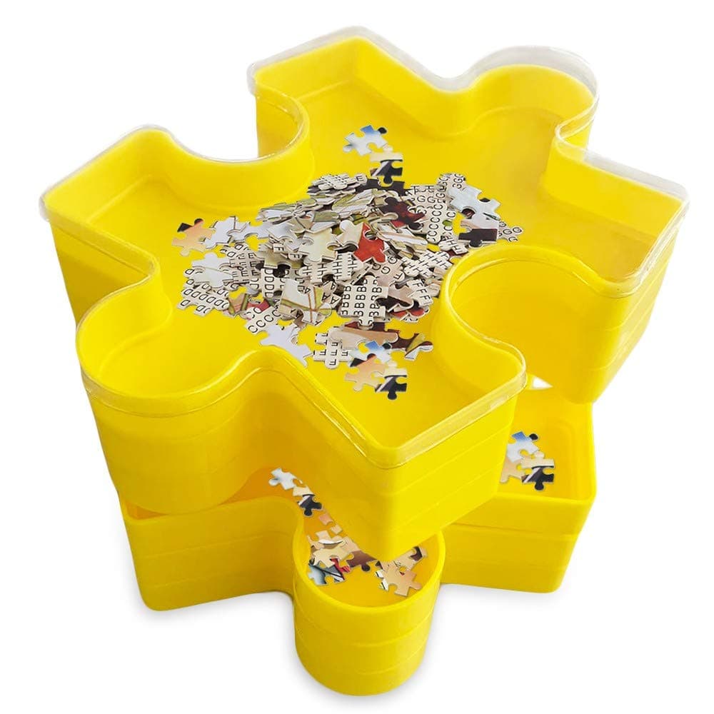 BACIVIC Stackable Puzzle Sorting Trays Jigsaw Puzzle Sorters, Puzzle Accessory for Puzzles Up, 5 Pcs