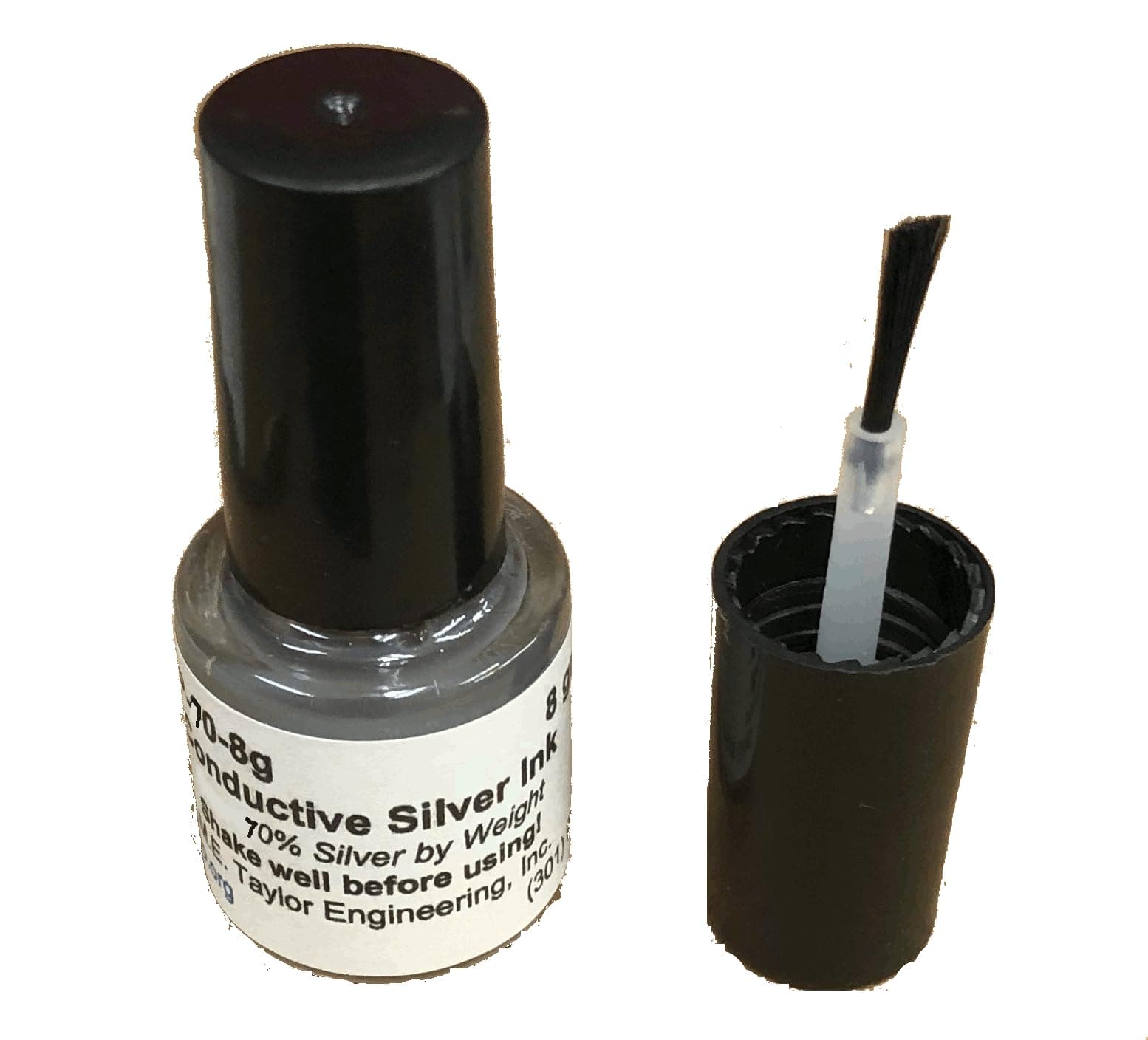 Water-Based Silver Conductive Paint,8 Gram Brush Cap Bottle