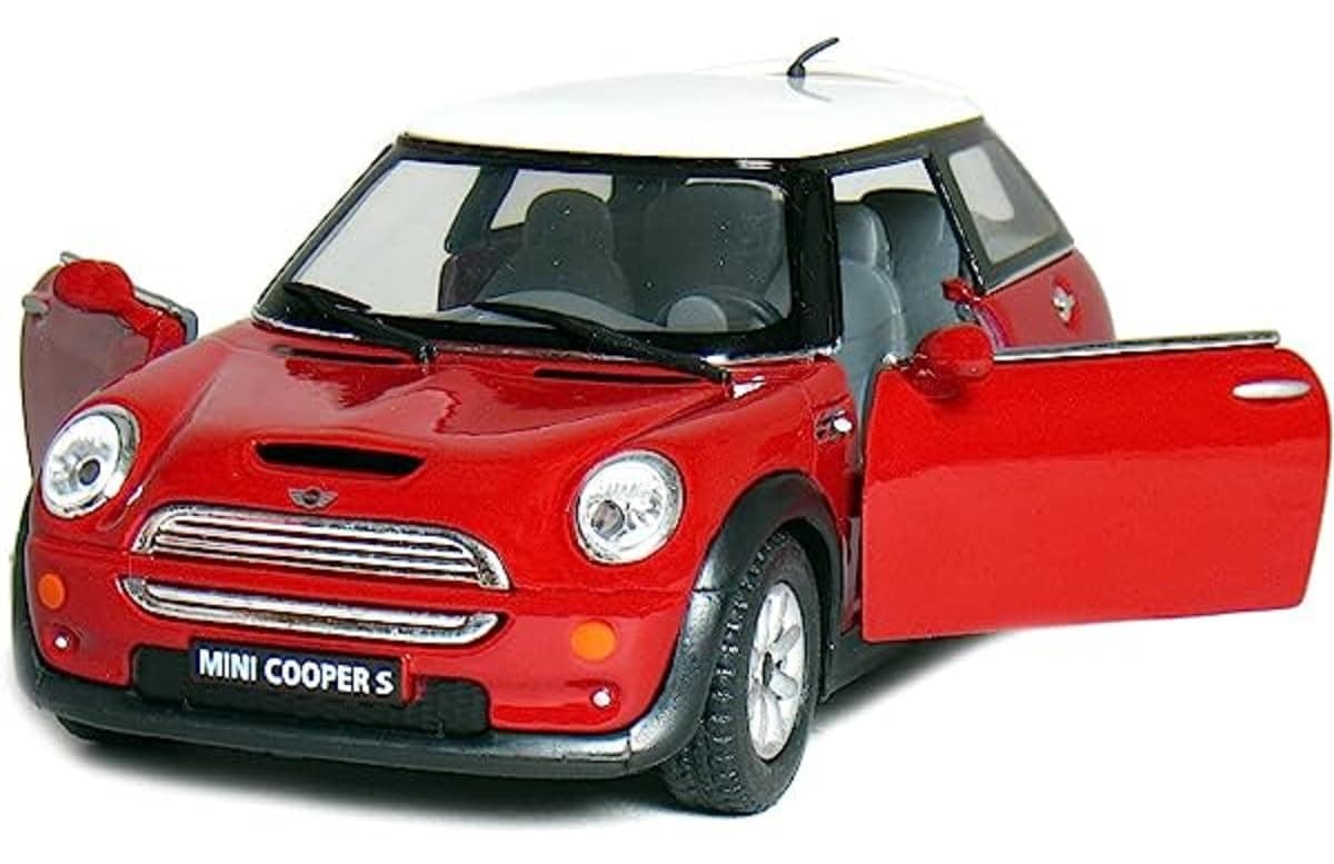Mini Cooper S 5" 1:28 Scale Die Cast Metal Model Toy Car (Red)
