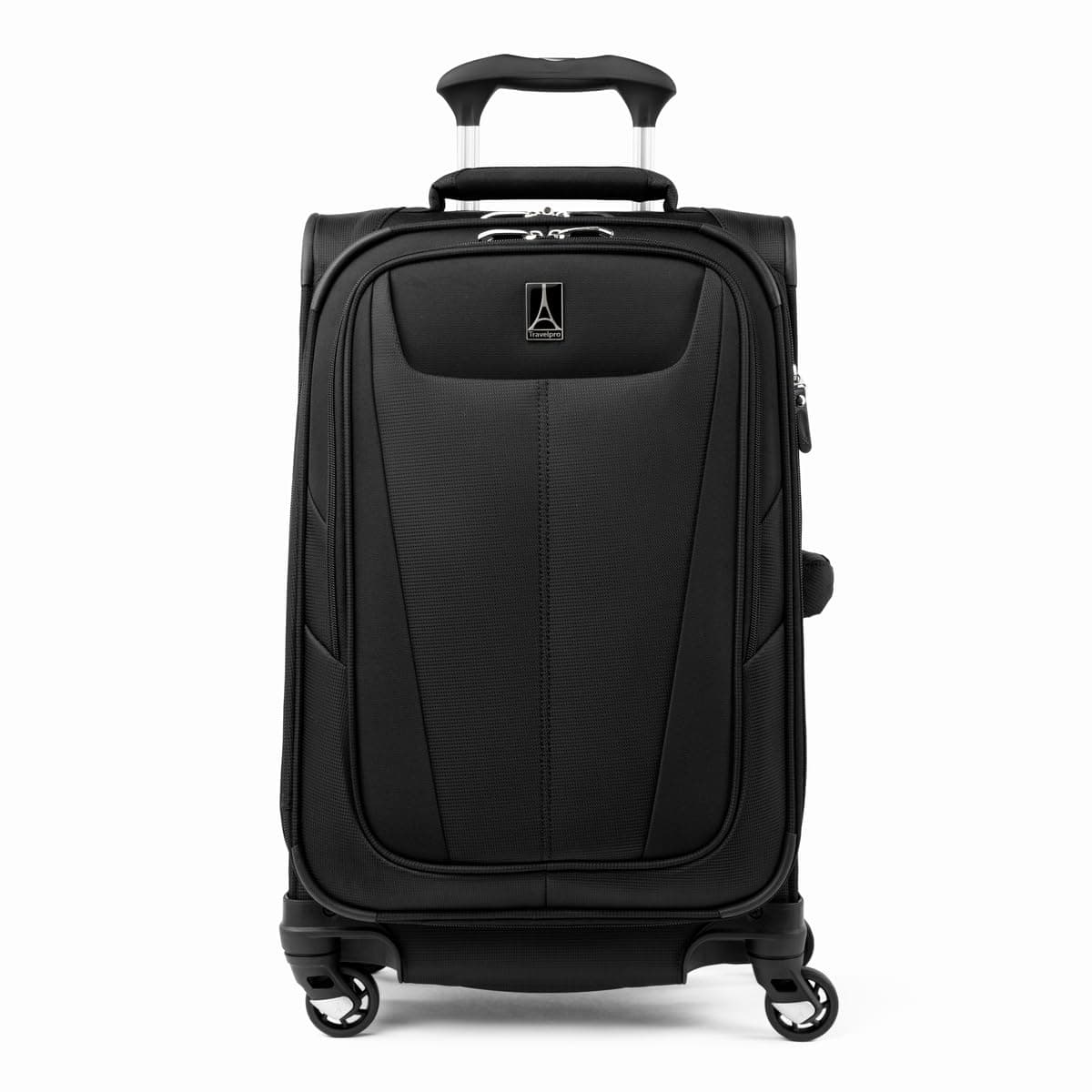 Maxlite 5 Softside Expandable Luggage with 4 Spinner Wheels, Lightweight Suitcase, Men and Women, Black, Carry-on 21-Inch