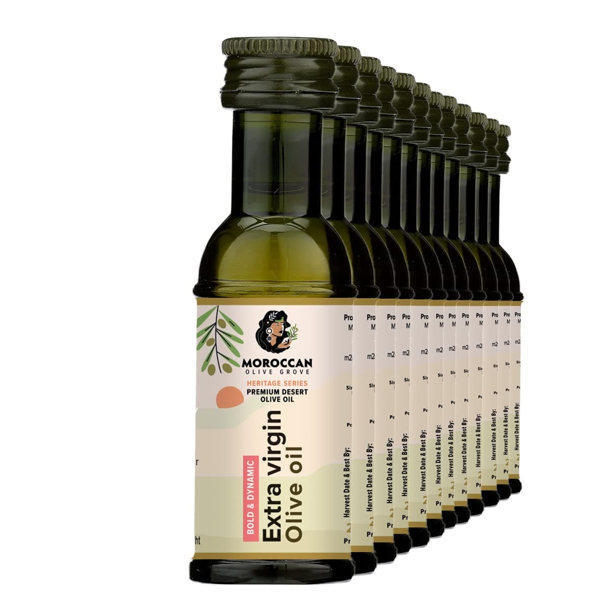 Bold & Dynamic - Premium Desert Extra Virgin Cold Extracted Olive Oil, 100% Single Origin from Morocco, Polyphenol Rich - (20ml Travel - 30 Pack)